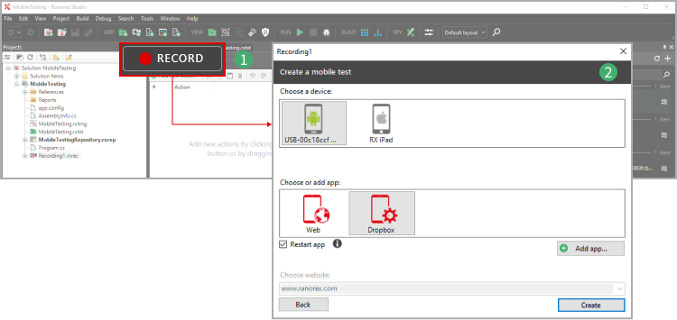 iOS app test example – Ranorex