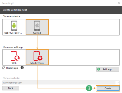 iOS app test example – Ranorex