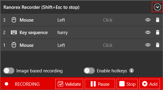 Recorder control center and hotkeys – Ranorex