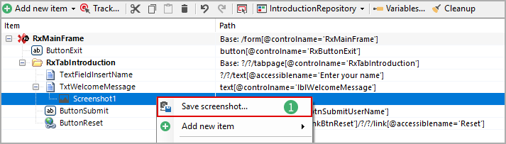 Saving a repository screenshot