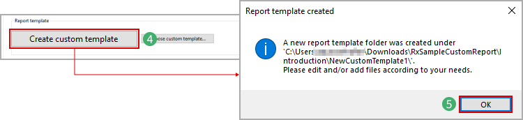Creating a new report custom template