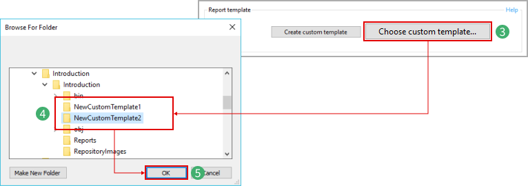 Applying a custom report template