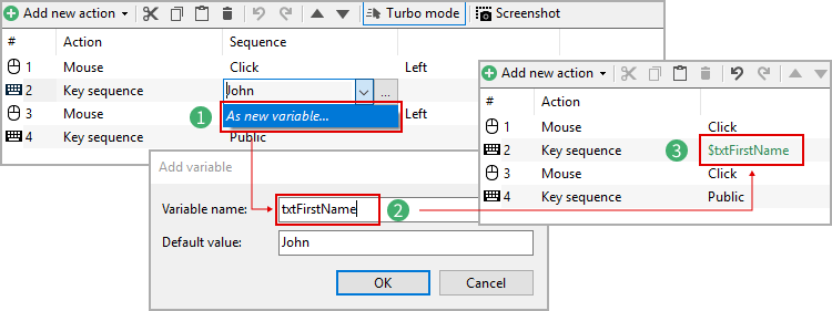 Adding a new text variable