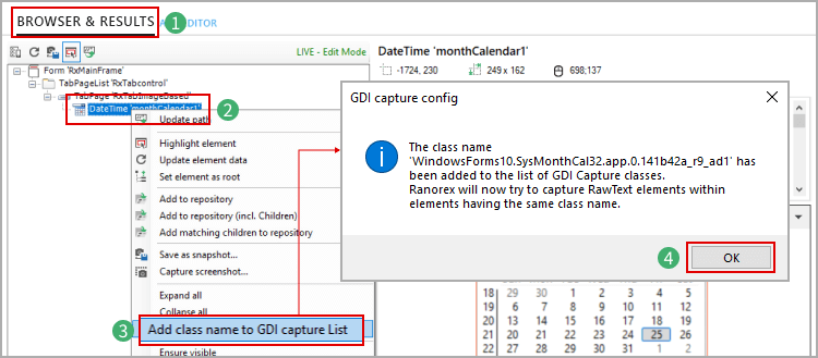 GDI capture configuration