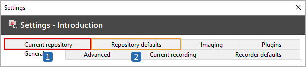 Repository settings overview