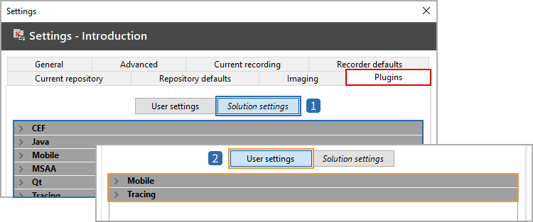 Plugin-specific settings overview